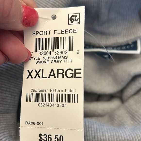 Karen Scott smoke gray turtleneck long sleeve fleece sweatshirt Size XXL New - Picture 9 of 11